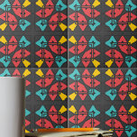 Mörk Grått Turkos Red Gult Abstrakt Geometric Kakelplatta<br><div class="desc">Den här exekutiva keramiska plattan visar en levande och modern design adorerad med en mesmeriserande matris av geometriska former. Med en palett med granater som innehåller grått, blått, rött och gult kombinerar denna platta contemporary med öga-infångande tilltalande. Lägg till en aning sofistikerad och konstnärlig briljans i vilket utrymme som helst...</div>