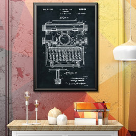 Mörk Grått | Typewriter-patent Poster
