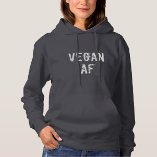 Mörk Grått Vegan AF Humor Distress Print Gym T Shirt