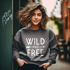 Mörk Grått Vild och fri T Shirt