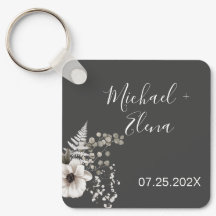 Mörk Grått & White Blommigt Bröllop