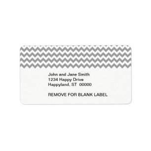 Mörk Grått White Chevron Zig-Zag Mönster Adressetikett