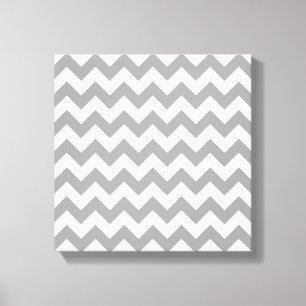 Mörk Grått White Chevron Zig-Zag Mönster Canvastryck