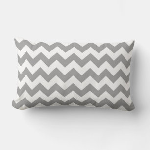 Mörk Grått White Chevron Zig-Zag Mönster Lumbarkudde
