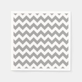 Mörk Grått White Chevron Zig-Zag Mönster Pappersservett