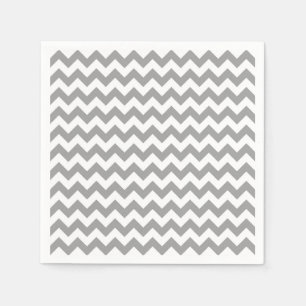 Mörk Grått White Chevron Zig-Zag Mönster Pappersservett