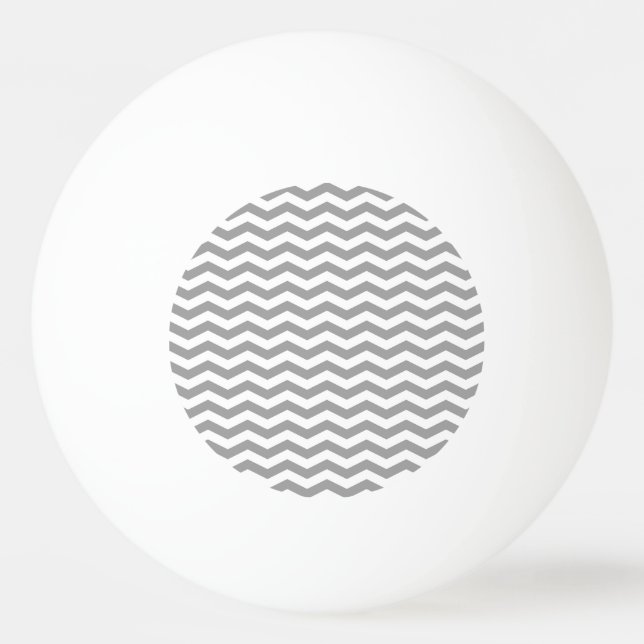 Mörk Grått White Chevron Zig-Zag Mönster Tn Pingisboll (Framsidan)