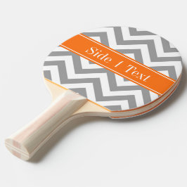 Mörk Grått White LG Chevron Pumpkin Namn Monogram Pingisracket