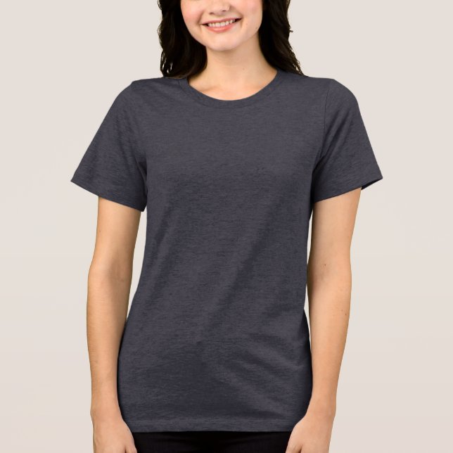 Mörk Grått Women's Tri-Blend Scoop Nacke Tee (Framsida)