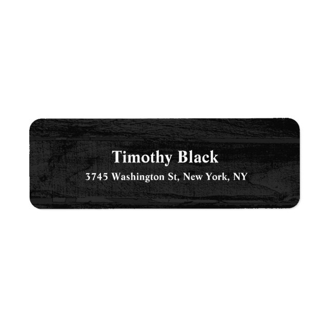 Mörk Grått Wood Elegant Plain Modern Stil Returadress Etikett (Framsidan)