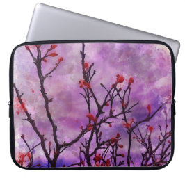 Mörk Grenar med rödbuktens vattenfärg Laptop Fodral