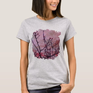 Mörk Grenar med rödbuktens vattenfärg T Shirt
