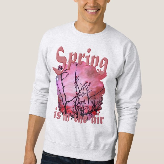 Mörk Grenar Röda buskar och Himmel Lång Ärmad Tröja (Framsida)