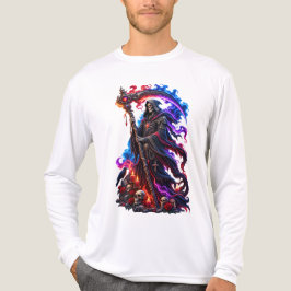 Mörk Grim Reaper Dödskalle Lie Skördefält Gothic T Shirt
