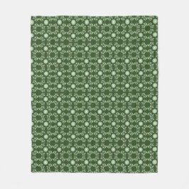 Mörk - grön Aztec lövmönsterfilt Fleecefilt