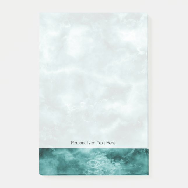 Mörk - grön marmorstruktur post-it block (Framsida)