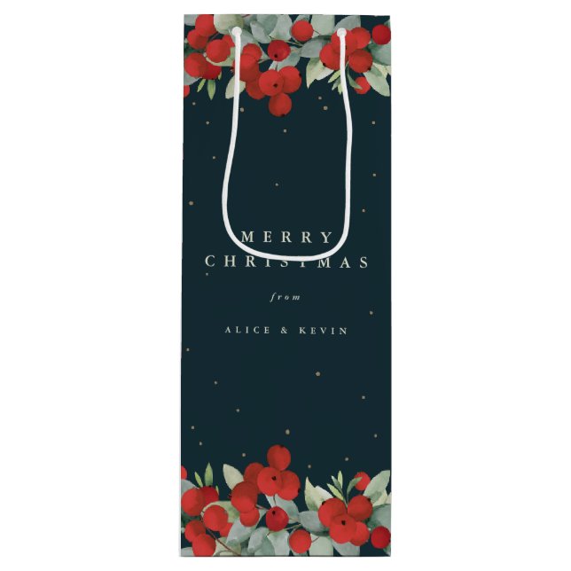 Mörk Grön Röd Bär+Eukalyptus Jul/Högtid (Framsidan)