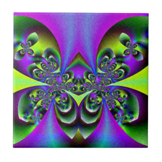 Mörk - gröna fjärilar kakelplatta