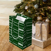 Mörk grönt anpassad julnamnssamling