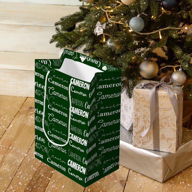Mörk grönt anpassad julnamnssamling (Skapare uppladdad)