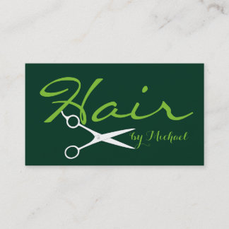 Mörk grönt bakgrund för Hair Stylist-Elegant Visitkort