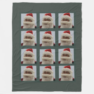 Mörk grönt bakgrunden till Santa Fleece Blanket