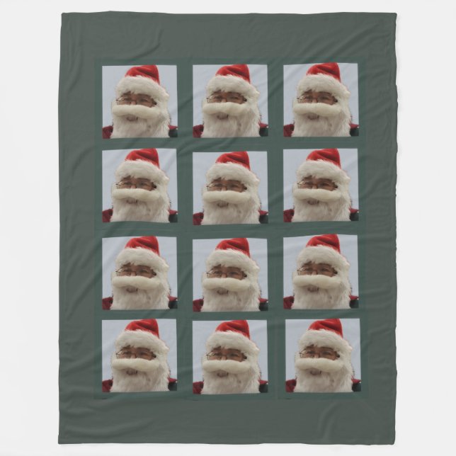 Mörk grönt bakgrunden till Santa Fleece Blanket (Framsidan)