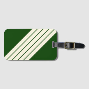 Mörk grönt Beige Stripe 80s Classic Retro Rand Bagagebricka