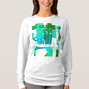 Mörk grönt, blå geologisk abstrakt design t shirt
