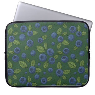 Mörk grönt blåbär laptop fodral