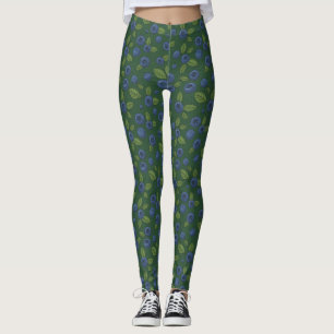 Mörk grönt blåbär leggings