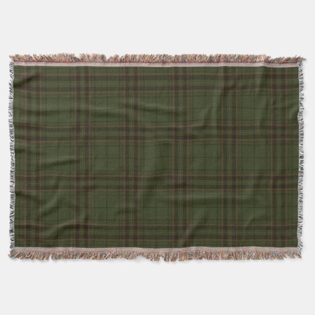 Mörk grönt Black Brown Scottish Tartan Play Filt (Framsidan)