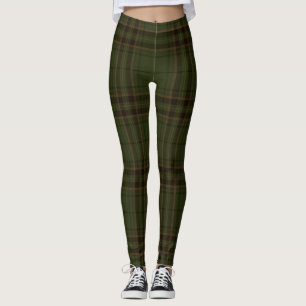 Mörk grönt Black Brown Scottish Tartan Play Leggings