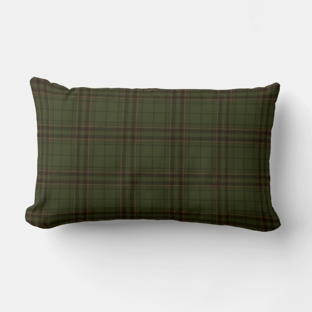 Mörk grönt Black Brown Scottish Tartan Play Lumbarkudde (Framsida)
