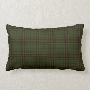 Mörk grönt Black Brown Scottish Tartan Play Lumbarkudde