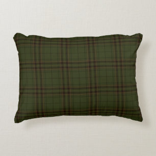 Mörk grönt Black Brown Scottish Tartan Play Prydnadskudde