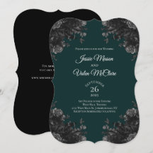 Mörk grönt Black Grått Ro Gothic Elegant bröllop
