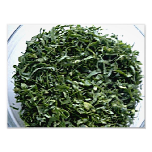 Mörk grönt bladgrönsaker, skivad spenatkale fototryck (Framsidan)