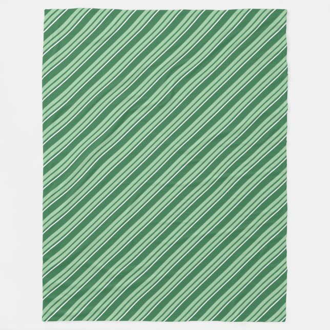 Mörk grönt Blek Grönt White Rand Fleece Blanket (Framsidan)