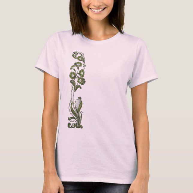Mörk grönt blommor (fram och bak) tröja (Framsida)