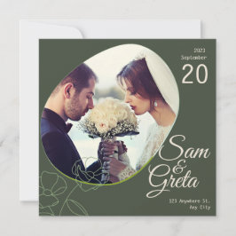 Mörk grönt Boho Stil Bröllop