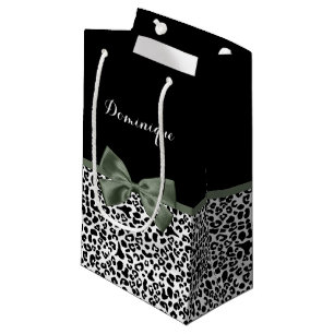 Mörk grönt Bow för leopard Print Animal Mönster