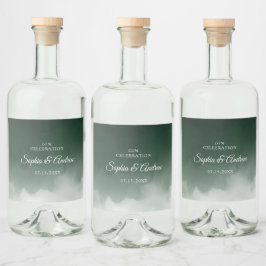 Mörk grönt Bröllop-likvällande Flaska-etikett Spritflaskor Etikett