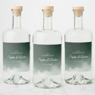 Mörk grönt Bröllop-likvällande Flaska-etikett Spritflaskor Etikett