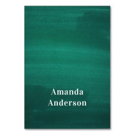 Mörk grönt bröllop-platskort. Modern emerald Bordsnummer