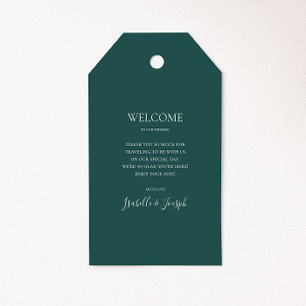 Mörk grönt Bröllop Välkommen Gift-Märkre Presentetikett