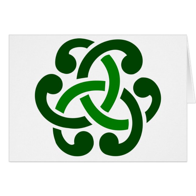 Mörk grönt Celtic Knot Hälsningskort (Framsidan Horizontal)