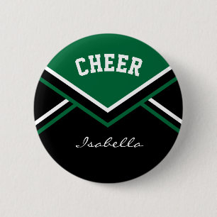 mörk grönt Cheerledare Cheer Knapp