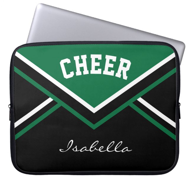 Mörk grönt Cheerledare Cheer Laptop Fodral (Framsidan)