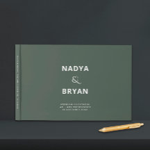 Mörk grönt Chic - minimalistiskt Bröllop